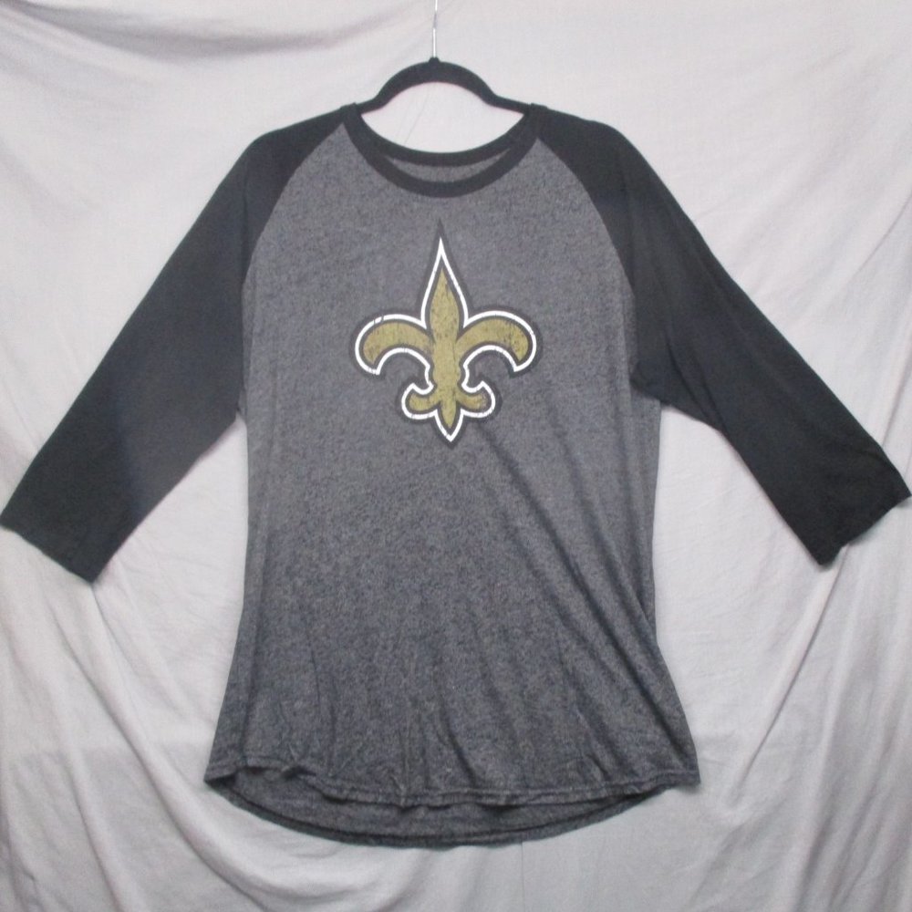 Majestic Threads Saints 3/4‎ Sleeve Black Gray Women Size | XL